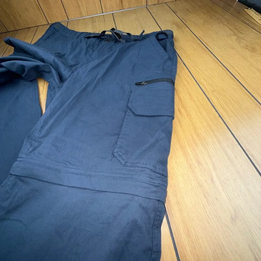 BC‎ Clothing Co Mens XXL x 32 Convertible Cargo Hiking Pants Navy Blue Zip Off